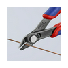 Elektronikai oldalcsípő fogó 62HRC max.d1,2/0,6mm nyitórugós piros-kék normál Super Knips KNIPEX