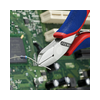 Elektronikai oldalcsípő fogó 62HRC max.d1,6/1,2/0,6mm piros-kék normál 115mm KNIPEX