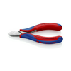 Elektronikai oldalcsípő fogó 57HRC max.d1,3/1mm nyitórugós piros-kék normál 115mm KNIPEX