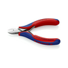 Elektronikai oldalcsípő fogó 57HRC max.d1,3/1mm nyitórugós piros-kék normál 115mm KNIPEX
