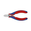 Elektronikai oldalcsípő fogó 57HRC max.d1,3/1mm nyitórugós piros-kék normál 115mm KNIPEX
