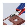 Elektronikai oldalcsípő fogó 57HRC max.d1,3/1mm nyitórugós piros-kék normál 115mm KNIPEX