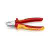 Oldalcsípő fogó 62HRC max.d4/3/2,5mm piros-sárga szigetelés normál 180mm szigetelt 1000V KNIPEX