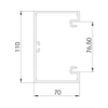 Parapetcsatorna alj 110mm x 70mm 2000mm x kezeletlen műanyag krémfehér GK-70110CW OBO-BETTERMANN