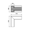 Parapetcsatorna belső sarok GK 53x100-hoz alsó rész 90° fényesfehér GA-IS53100RW OBO-BETTERMANN