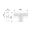 Parapetcsatorna T-idom 70x170-hez 170mm x 70mm 170mm-sz/leágazó GK-T70170RW OBO-BETTERMANN