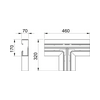 Parapetcsatorna T-idom 70x170-hez 170mm x 70mm 170mm-sz/leágazó GKH-T70170RW OBO-BETTERMANN