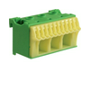 PE-kapocsblokk QuickConnenct zöld-sárga 1P 63A csavarmentes 11csatl./<6mm2 3csatl./25mm2 KN Hager