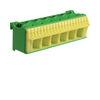 PE-kapocsblokk QuickConnenct zöld-sárga 1P 63A csavarmentes 20csatl./<6mm2 6csatl./25mm2 KN Hager