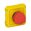 Plexo gomba nyomófej sárga előlap vészleállító piros reteszelt fordító nyugtázás LEGRAND