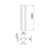 Profilsín 2m C-profil 20mm x 8mm nemesacél 0.75mm-va/anyag CL2008UP2000A2 OBO-BETTERMANN
