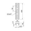 Profilsín perforált 0,5m C-profil 35mm x 18mm x acél 1.5mm-va/anyag AML3518P0500FT OBO-BETTERMANN