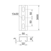 Profilsín perforált 3m C-profil 50mm x 30mm x merítetten horganyzott MS5030P3000FT OBO-BETTERMANN