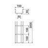 Rácsos kábeltálca 3m merítetten horganyzott acél 55mm x 100mm x SGR 55 100 FT OBO-BETTERMANN