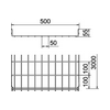 Rácsos kábeltálca 3m rozsdamentes nemesacél U-alak 55mm x 500mm GRM 55 500 A2 OBO-BETTERMANN