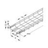 Rácsos kábeltálca 3m galván/elektrolit horganyzott acél U-alak 54mm x 200mm x MTC 54.200 V Niedax