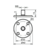 Rögzítőtalp d40mm M8 4furattal műanyag BP D40 GBM8 4XB4 K GR DEHN