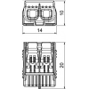 Vezetékösszekötő 2-pólus 0,2-4mm2 32A 450V átlátszó működtetőkarral 61 HSK42 OBO-BETTERMANN