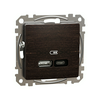 SEDNA Dupla USB töltő A+C 21W wenge