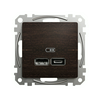 SednaÚj USB töltőaljzat A+C wenge 2-ki 2400mA-max. 5V süllyesztett Schneider