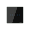 Sonoff TX T3EU2C WiFi+RF érintős 2 gombos csillárkapcsoló fekete
