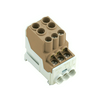 Sorkapocs elosztóblokk 2x25/6x10mm2 1-szint 101A barna csavaros WPD 100 2X25/6X10 BN Weidmüller