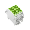 Sorkapocs elosztóblokk 4x25/4x16mm2 1-szint 152A zöld csavaros WPD 201 4X25/4X16 GN Weidmüller