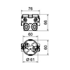 Süllyesztett kötődoboz mély 1-es kerek 60mm-átmérő műanyag fekete UG 66-L OBO-BETTERMANN