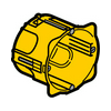 Süllyesztett szerelvénydoboz univerzális 1-es kerek 71mmx 71mmx 67mm-átmérő sárga BatiBox LEGRAND