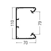 Szerelvénybeépítő-csatorna alj 100mm x 70mm 2000mm kezeletlen műanyag krémfehér SIGNO BK REHAU