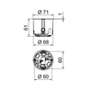 Gipszkarton szerelvénydoboz mély 1-es kerek 68mm-átmérő műanyag narancs HG 61-LF OBO-BETTERMANN