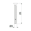 Szerelvényrögzítő csavar d3,2x25mm galvanizált acél beépítődobozhoz ZA 25-GS-S OBO-BETTERMANN
