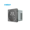 Szobatermosztát LCD központi fedlap 5-35°C 1z 16A 250V süllyesztett ezüst LIVOLO