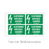 Tájékoztató matrica Elektromos kapcsolószekrény (4db/ív) vinil  öntapadós zöld 100x60mm műanyag Agárdi Filmnyomó