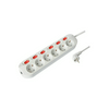 Dugaljsáv lengő +6kapcsoló 1.5mm2 1.5m 6x2P+E/230V 16A kapcsolós fehér IP20 Professional Technik