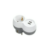 Dugaljadapter DIN(F)->DIN(F) 3500W fehér 16A 250V 2xUSB-töltő Professional Technik