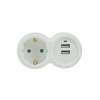Dugaljadapter DIN(F)->DIN(F) 3500W fehér 16A 250V 2xUSB-töltő Professional Technik