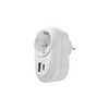 Dugaljadapter DIN(F)->DIN(F) +USB-A +USB-C fehér 16A 250V 2xUSB-töltő Technik