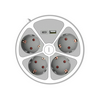 Dugaljsáv kerek design +kapcsoló 1.5mm2 1.4m 4x2P+E/230V 16A fehér IP20 Professional Technik