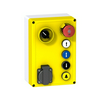 Tokozott liftvezérlő komplett 6-funkciós 6-pozíció sárga műanyag IP44 10-z Harmony XALF Schneider