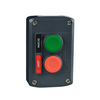 Tokozott nyomógomb ARRET-MACHE piros-zöld 2-pozíció szürke műanyag IP66 Harmony XALD Schneider