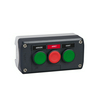 Tokozott nyomógomb AVANT-ARRET-ARRIERE zöld-piros-zöld 3-poz. szürke IP66 Harmony XALD Schneider