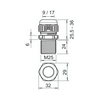 Tömszelence extra hosszú menet M 25 9-17mm-kábelátmérőhöz műanyag V-TEC VM LL25 SW OBO-BETTERMANN