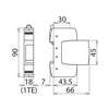 Túlfeszültség-finomvédelem DEHNrail ipari elektronikához T3 2P 230V/AC 25A DR M 2P 255 DEHN