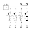 Túlfeszültség-levezető kombi 4P T1+T2 TT TN-S TN-C-S TN 230V/AC V50-B+C 3+NPE+FS OBO-BETTERMANN