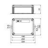 Tűzálló kötődoboz falonkívüli műanyag 150mm x 190mm-hossz 77mm IP66 T160E 0VA OBO-BETTERMANN