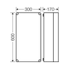 Üres elosztószekrény erősített falonkívüli műanyag fedél 300mm x 600mm x 170mm Mi 0401S Hensel