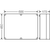 Üres elosztószekrény falonkívüli műanyag fedél 450mm x 600mm x 170mm IP65 Mi 70601 Hensel