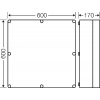 Üres elosztószekrény falonkívüli műanyag fedél 600mm x 600mm x 170mm IP65 Mi 70801 Hensel