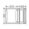 Üres szekrény ajtóval műanyag 360mmx 270mmx 163mm IP65 átlátszófedlél FP 0210 Hensel